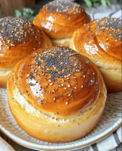 Artisan Poppy Seed Brioche Buns