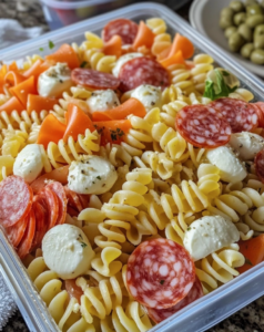 Italian-Inspired Pasta Salad with Mozzarella and Salami