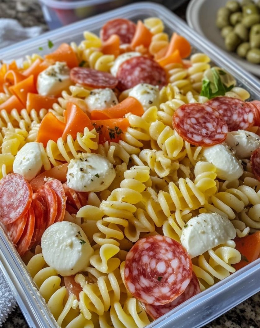Italian-Inspired Pasta Salad with Mozzarella and Salami – dynamicdishes.com