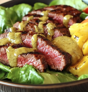 Grilled Beef, Corn and Avocado Salad with Creamy Cilantro Dressing