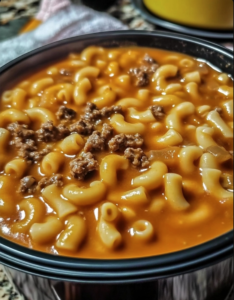 4-Ingredient One-Pot Macaroni Cheeseburger Soup
