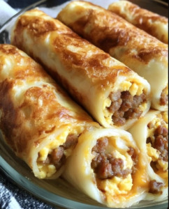 Sausage Egg and Cheese Breakfast Roll-Ups Recipe