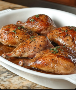 Roasted Duck Legs with Black Pepper Sauce