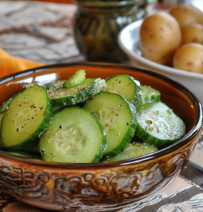 cucumber salad alongside my potato