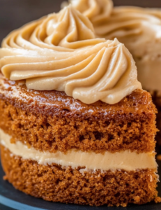 Spiced applesauce cake with velvety cinnamon fromage blanc icing