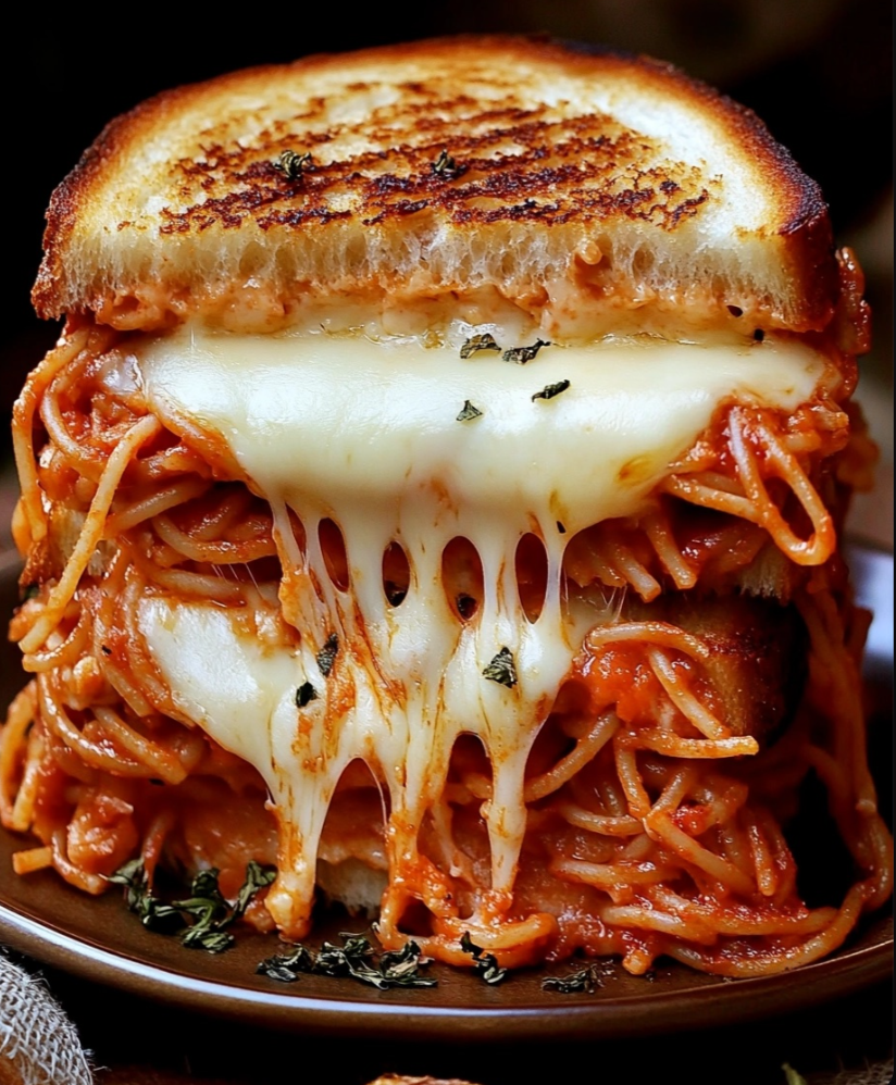 Spaghetti Grilled Cheese Sandwich