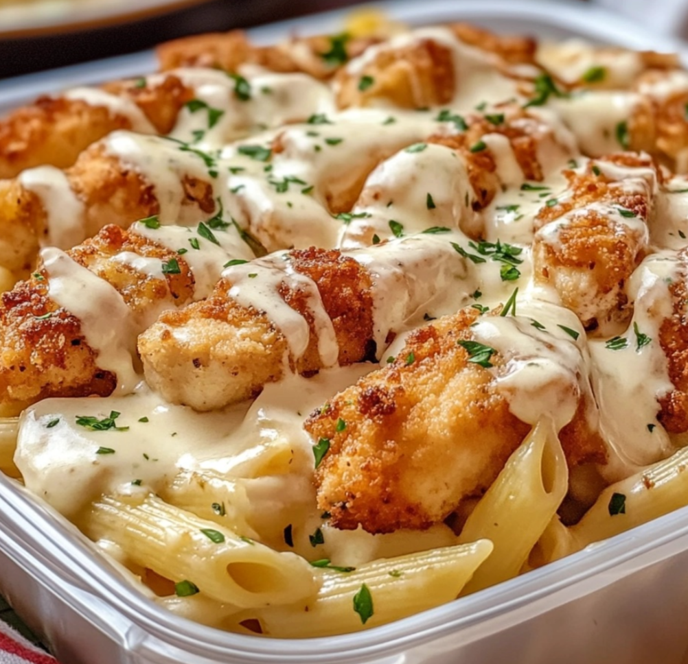 Crispy Chicken Parmesan Pasta