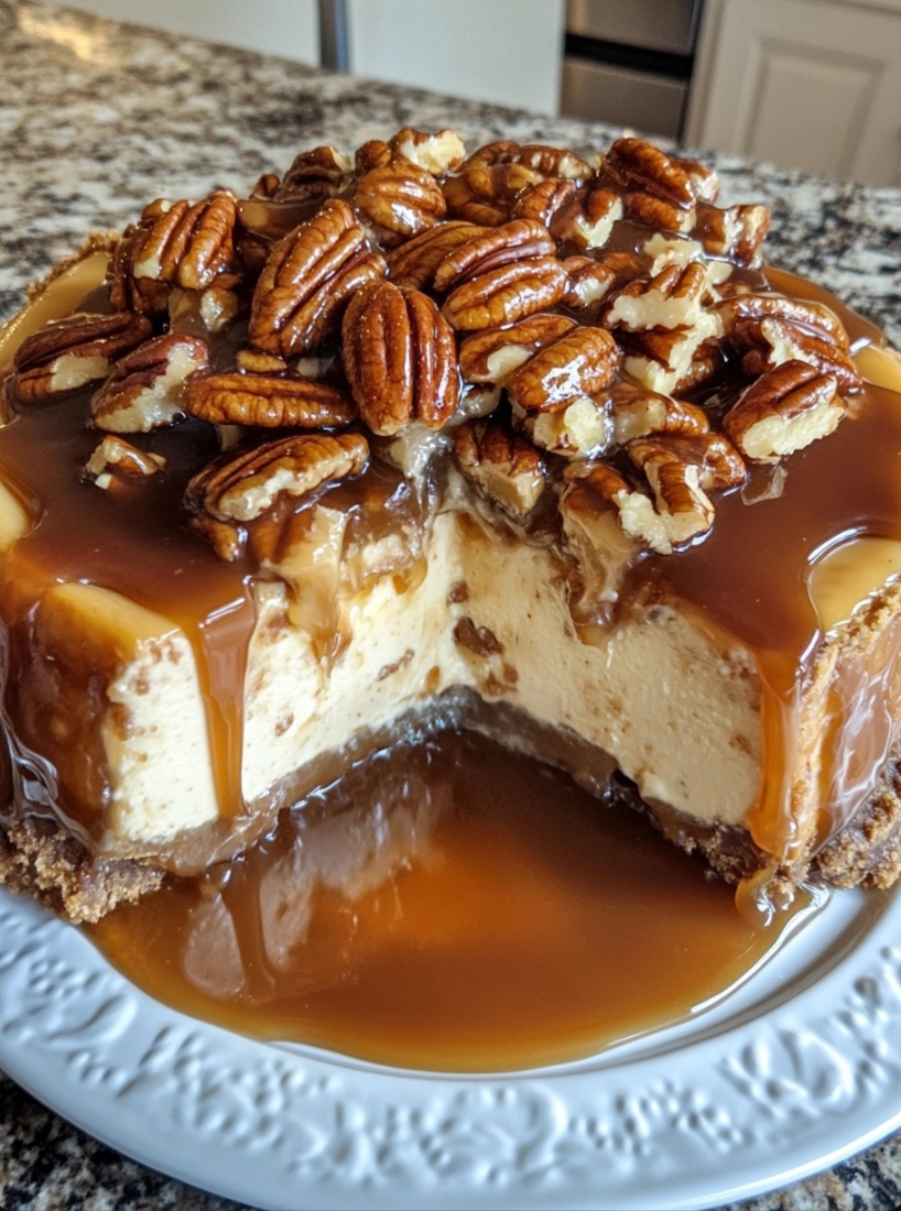 caramel pecan pie cheesecake