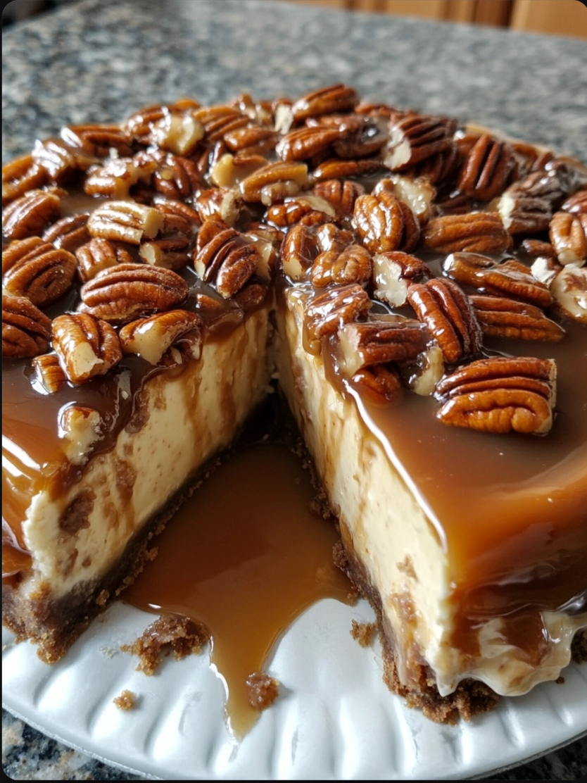 caramel pecan pie cheesecake