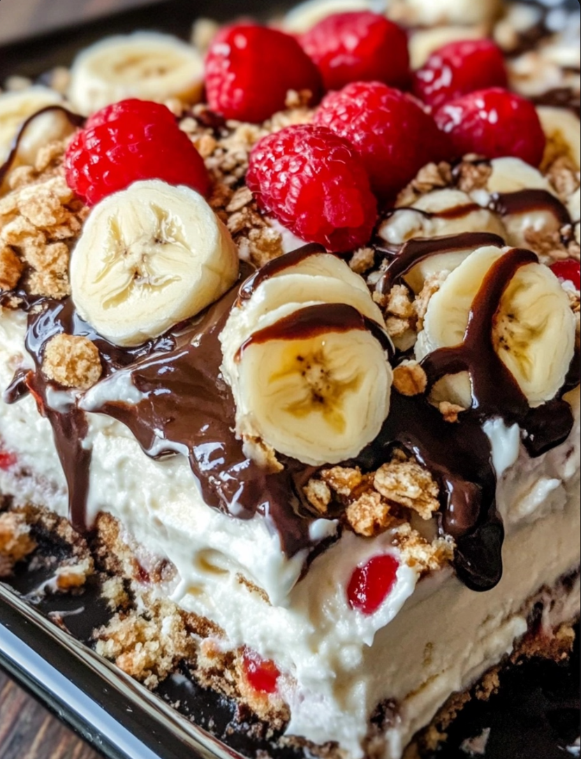 No-Bake Banana Split Cake