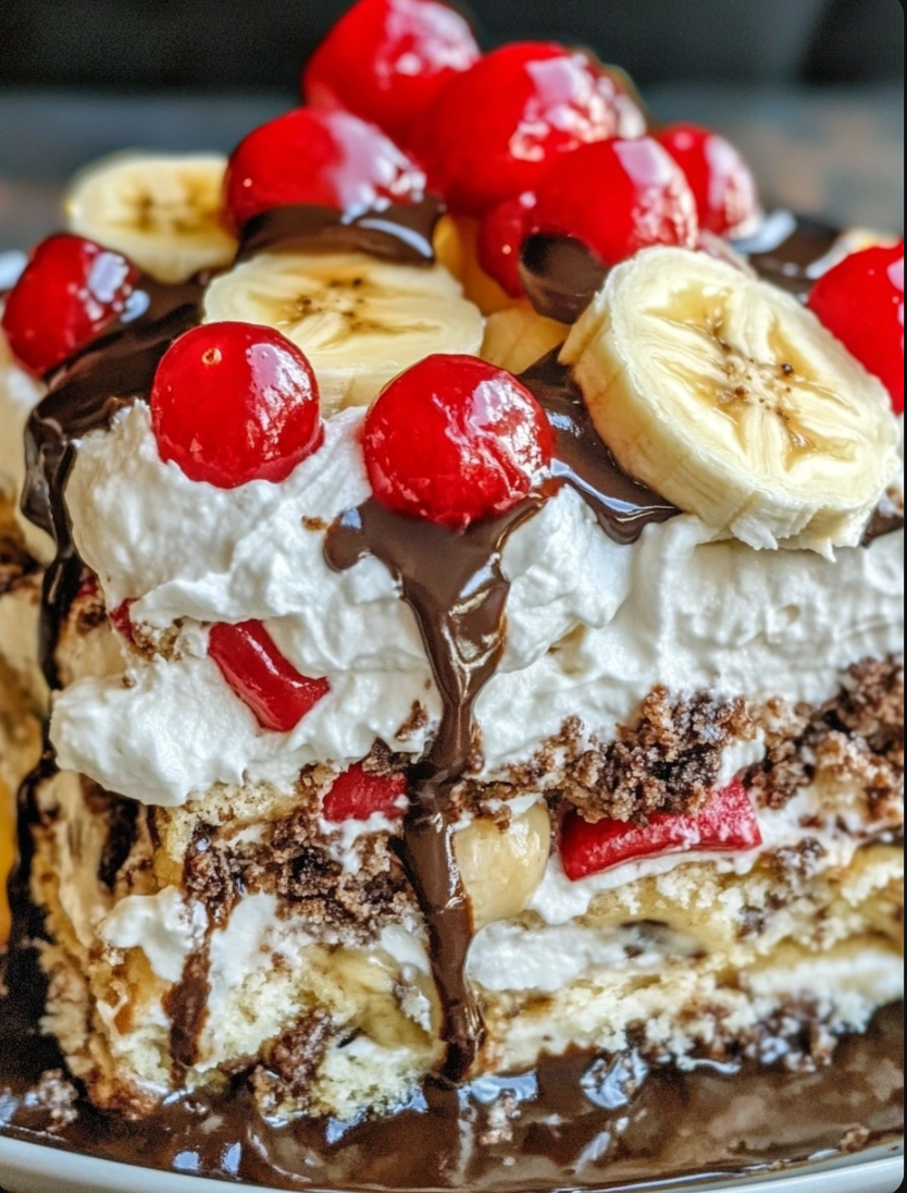 No-Bake Banana Split Cake