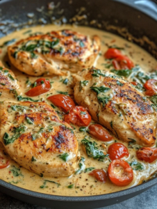 Chicken with Tomato and Spinach Cream
