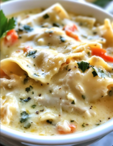 White Chicken Lasagna Soup