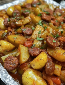.Papas Con Chorizo.