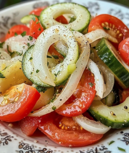 Cucumber Onion Tomatoes Salad