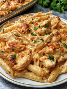Marry Me Chicken Pasta Bake