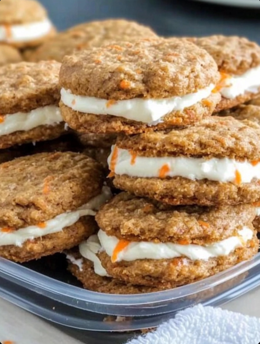 Carrot Cake Cookies Pipped with Coconut Cream Filling