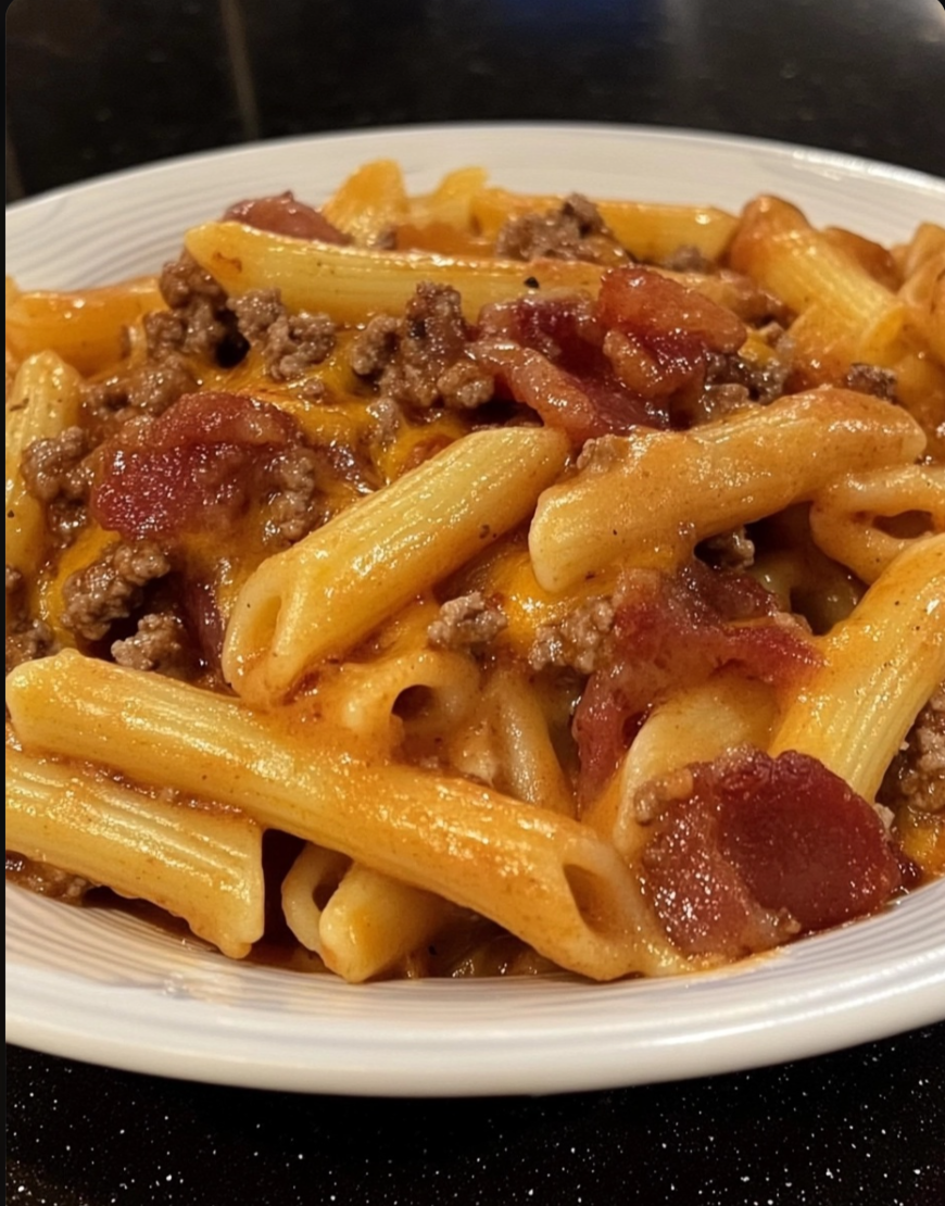 Bacon Cheeseburger Pasta Recipe 🍔🧀✨