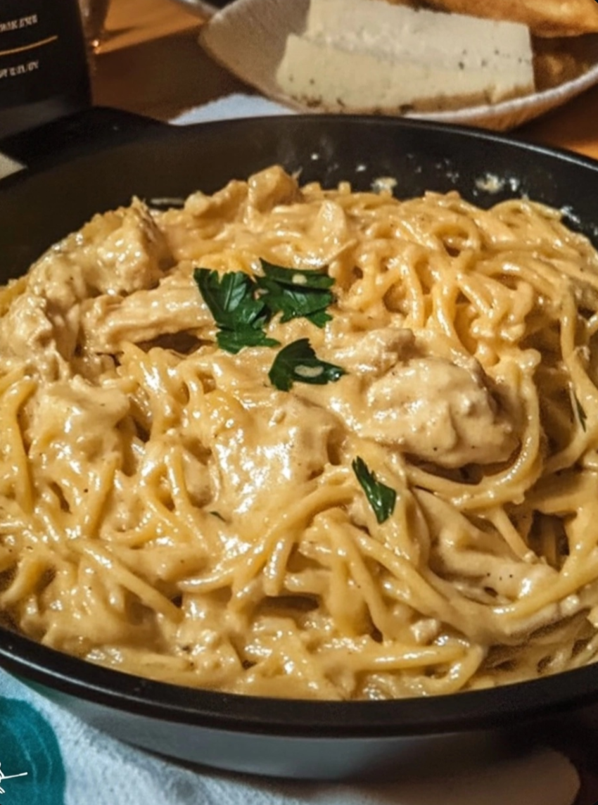 Simple and Creamy One-Pot Chicken Spaghetti 🍝🍗