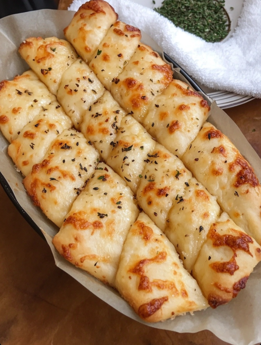 Homemade Cheesy Garlic Breadsticks