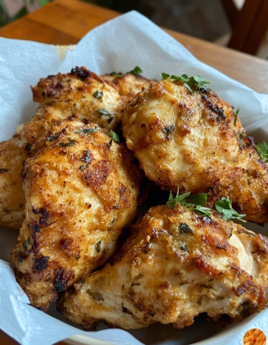 Crispy Buttermilk Air Fryer Chicken with Mint and Yogurt