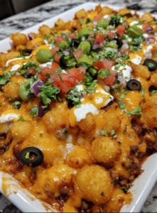 Tatchos! (Nachos but with Tater Tots!)