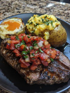 Steak and Loaded Baked Potato