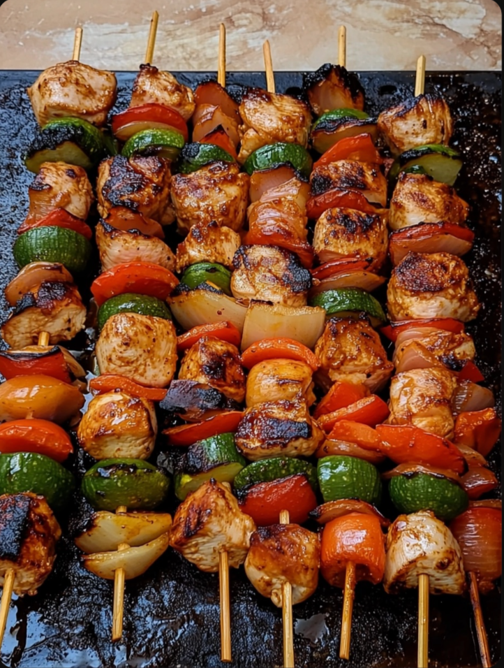 Grilled Vegetable and Chicken Skewers 🍗🌶️🔥