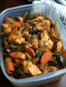 Chicken, Vegetable, and Noodle Stir Fry with Sweet Chili Sauce