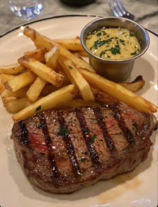 Steak & Chips with Garlic Butter