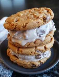 Peanut Butter Cookie Ice Cream Sandwich
