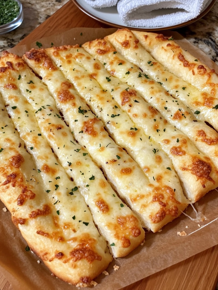Homemade Cheesy Garlic Breadsticks
