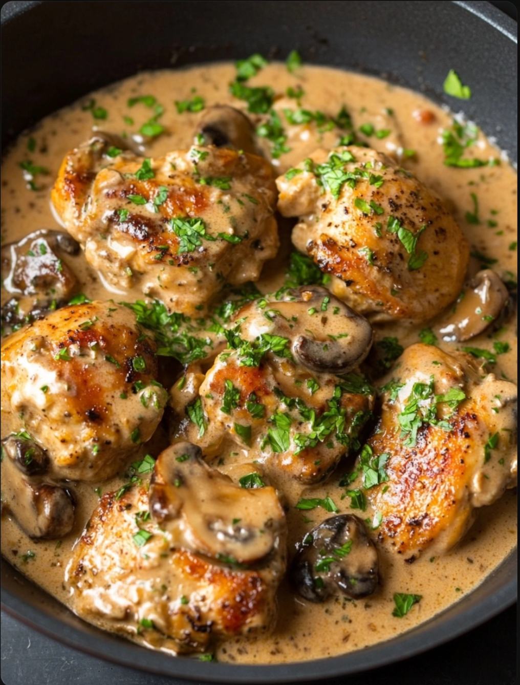 One Pot Creamy Mushroom Chicken