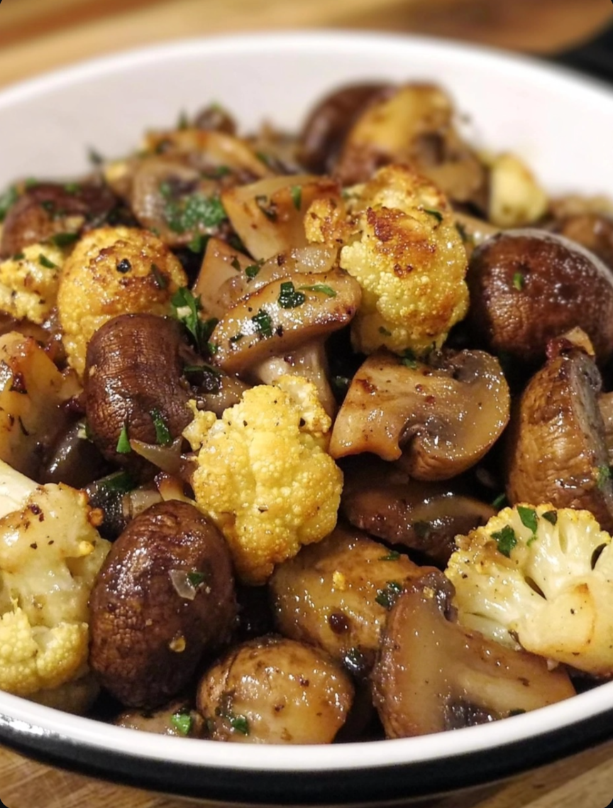 Garlic Cauliflower Mushroom Skillet