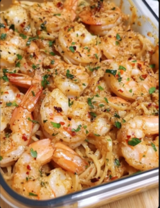 MOST DELICIOUS Creamy Lemon Garlic Shrimp Linguine