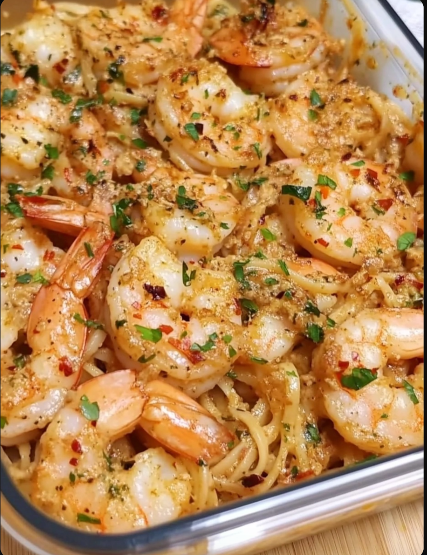 MOST DELICIOUS Creamy Lemon Garlic Shrimp Linguine
