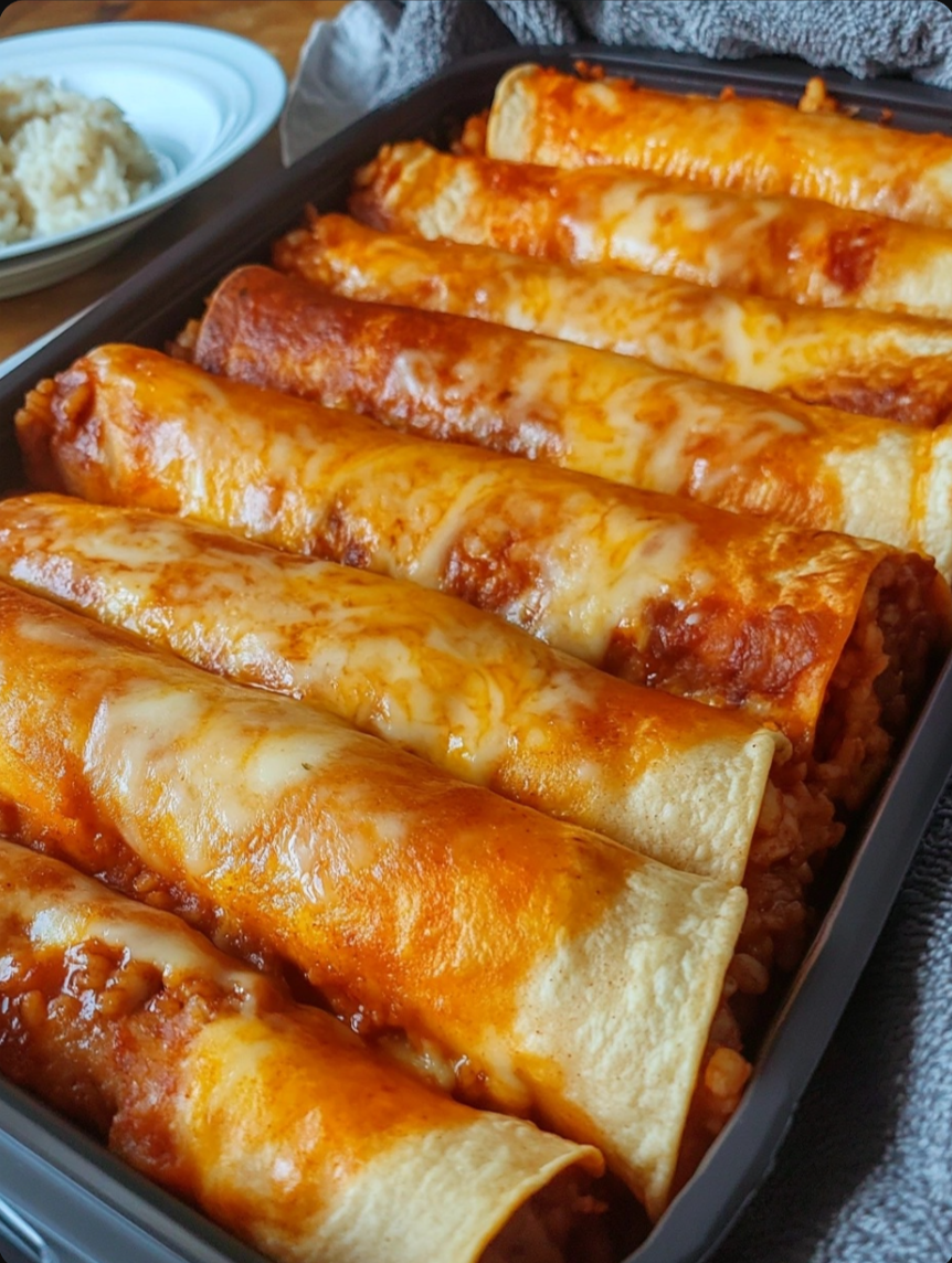 Beef, Cheese, and Rice Taquitos