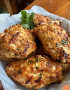 Crispy Buttermilk Air Fryer Chicken with Mint and Yogurt