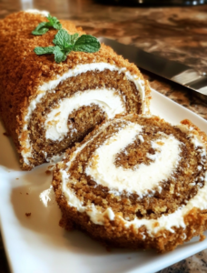 Carrot Cake Roll with Cream Cheese Filling