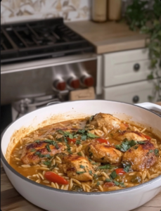 One Pan Orzo Chicken 🍗🍲.