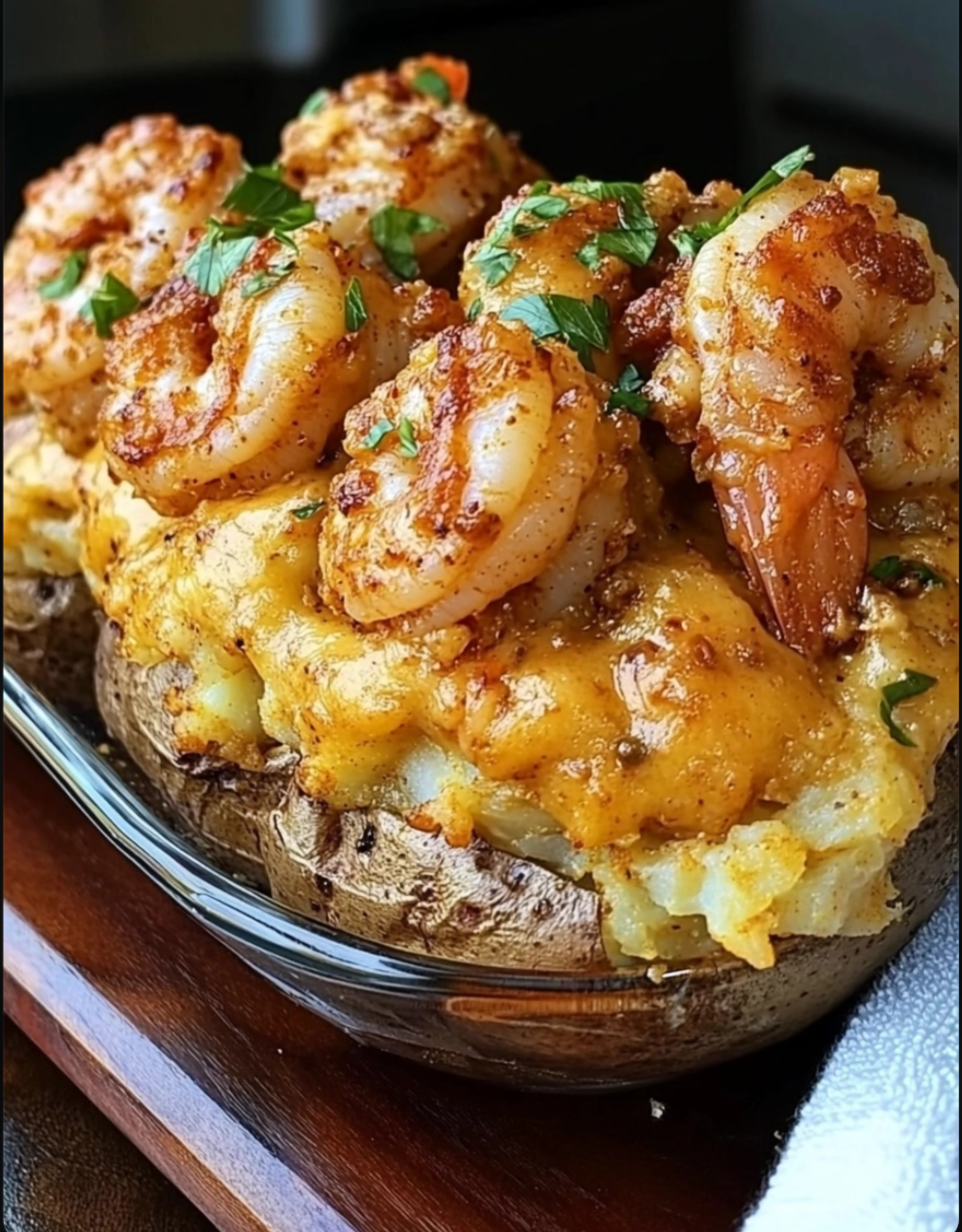 Cajun Shrimp Stuffed Twice Baked Potatoes