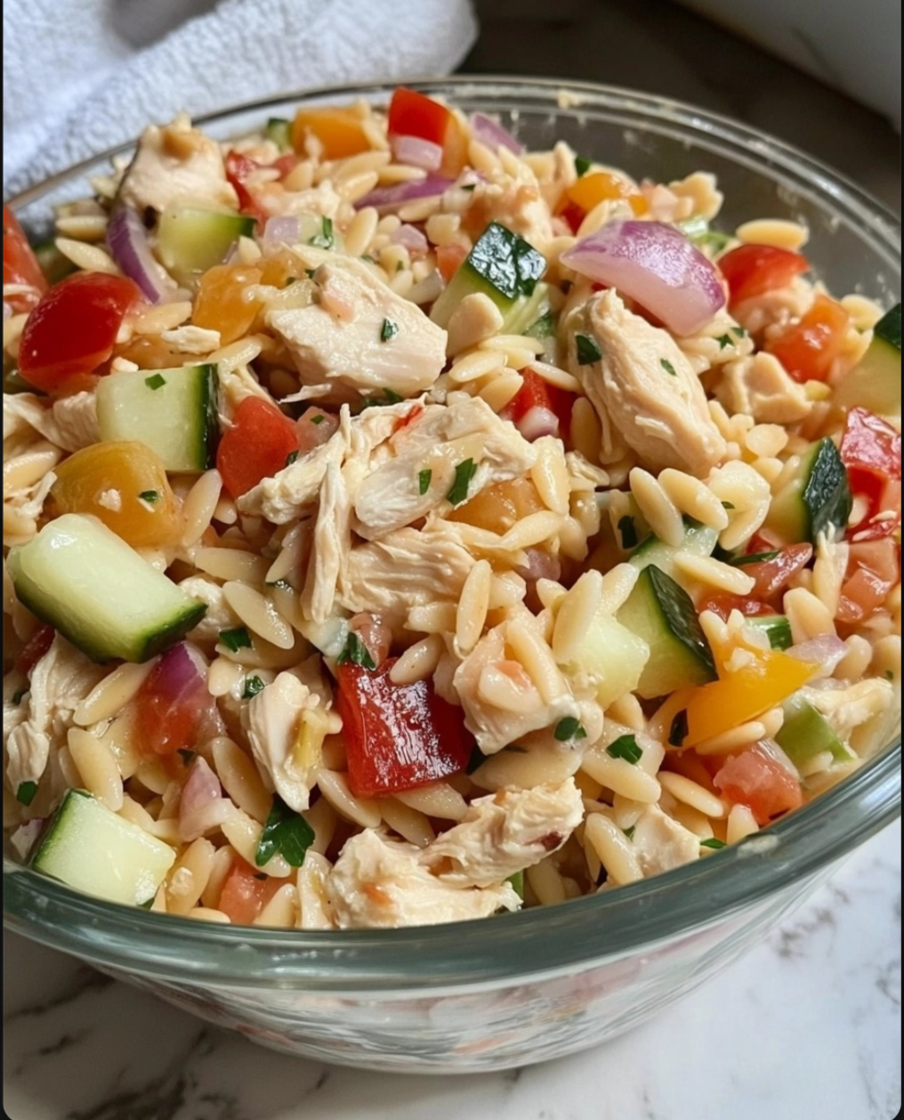 Greek Chicken Orzo Salad