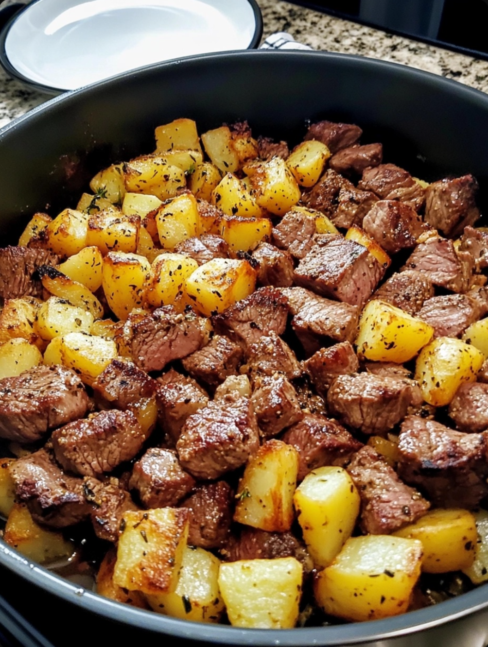 Just steak bites with potatoes