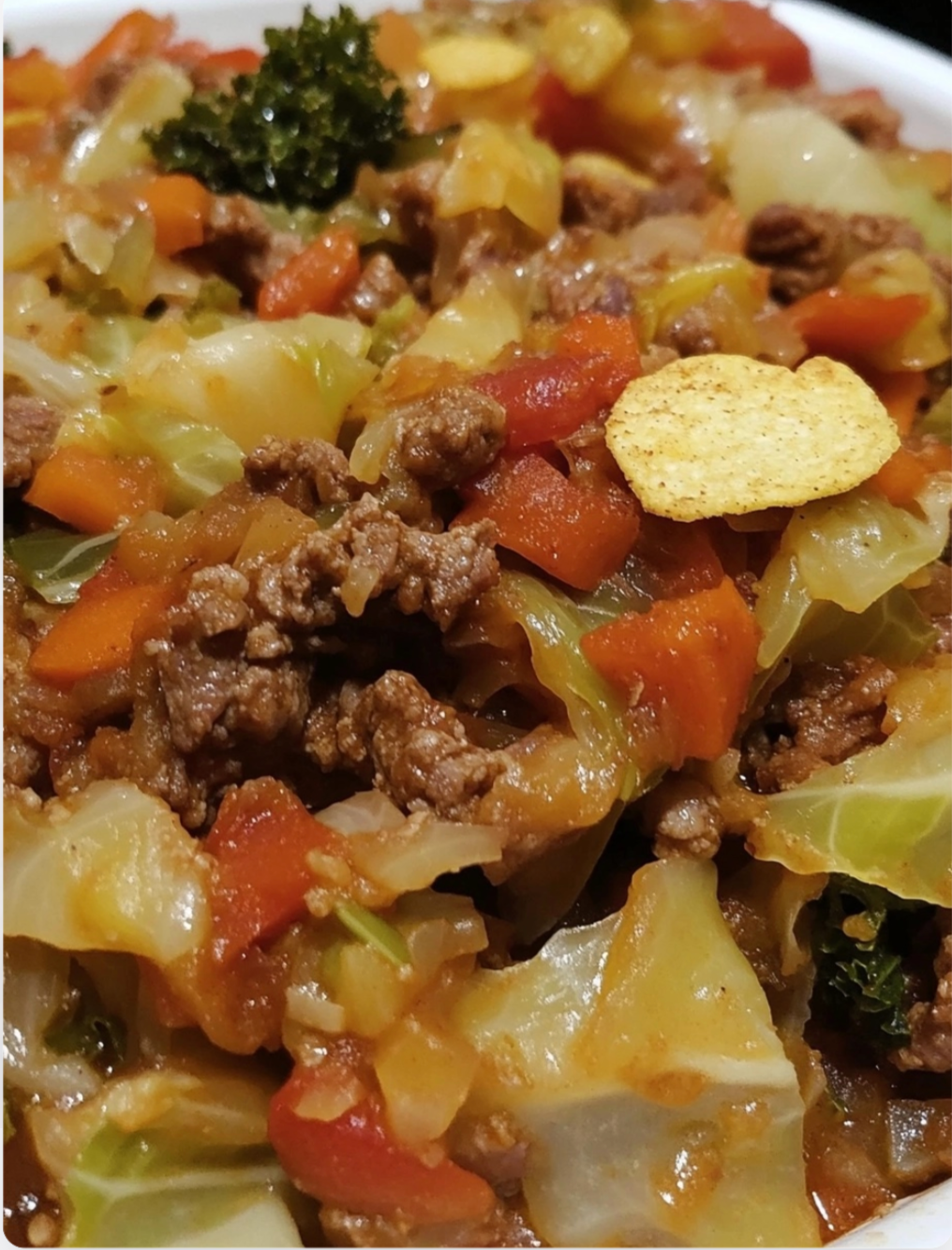Savory Cabbage Beef Bake