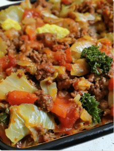 Savory Cabbage Beef Bake