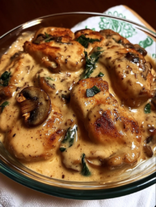 Creamy Parmesan Garlic Mushroom Chicken