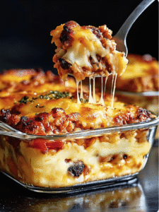 cheesy, layered casserole