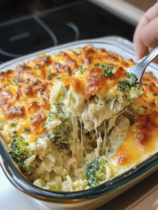 BROCCOLI, RICE, CHEESE, AND CHICKEN CASSEROLE