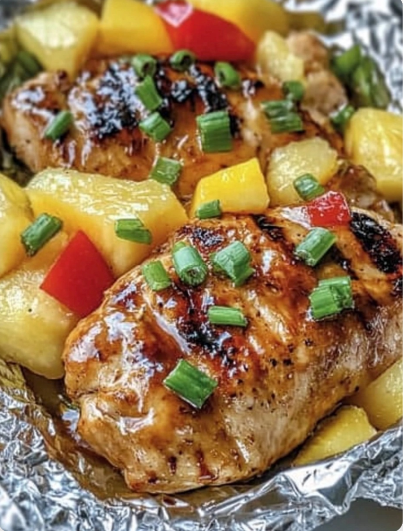 Sweet & Tangy Pineapple Chicken Foil Packs – A Backyard BBQ Favorite!