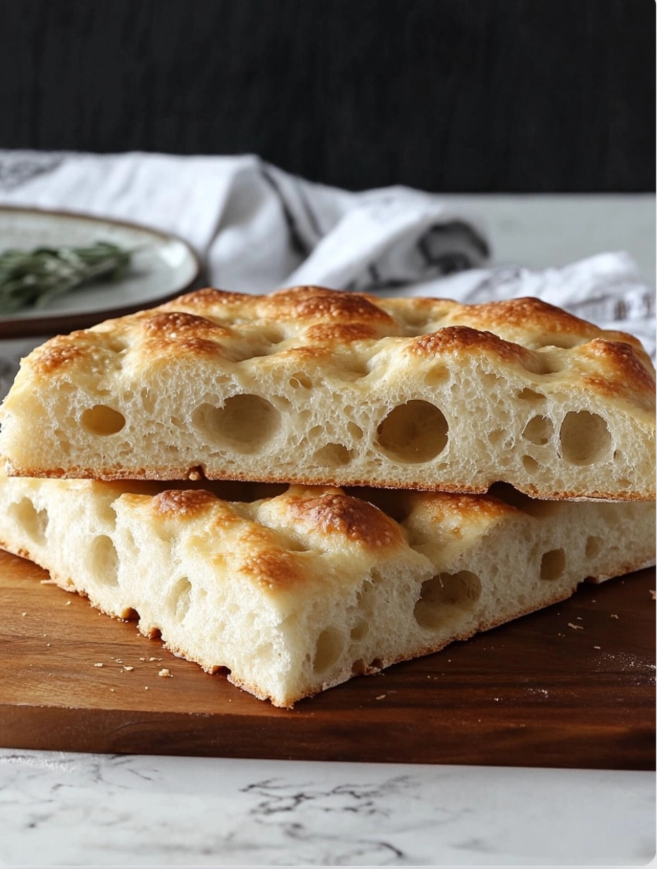 Big Bubble, No-Knead Focaccia Bread